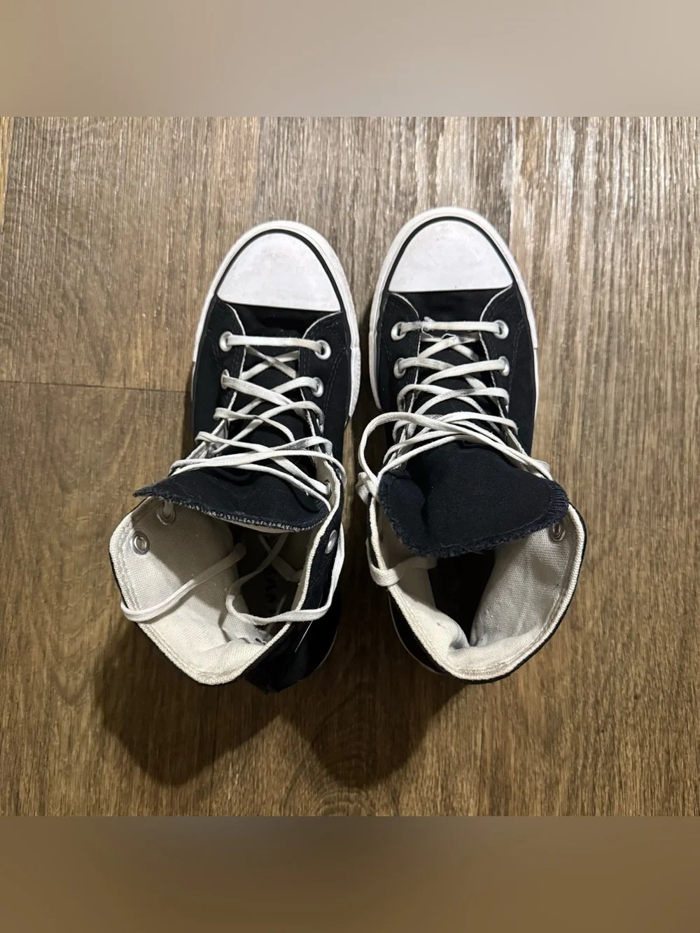 Converse White Canvas High-Top Platform Size 8 Women